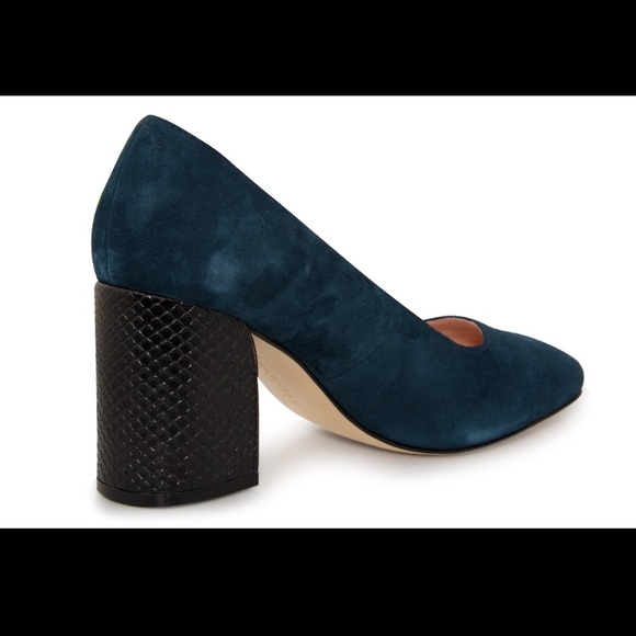 Maumero New York Hayley Dark Blue Suede Heels - Picture 2 of 8